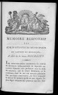 Mémoire responsif des administrateurs municipaux du canton de Besançon à celui de la veuve Douhaint