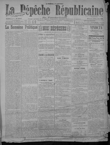 30/12/1923 - La Dépêche républicaine de Franche-Comté [Texte imprimé]