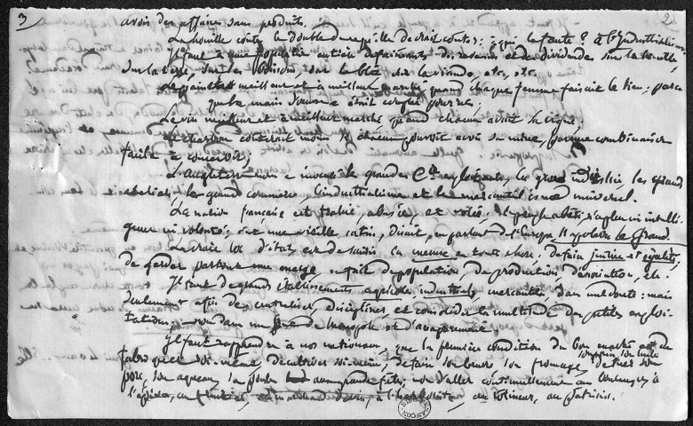 Ms 2874 - Tome I. Pierre-Joseph Proudhon. Notes et écrits divers.