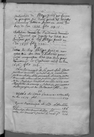 Ms Chiflet 33 - « Deuxiesme tome des Recès et papiers concernans les Estats généraux du comté de Bourgongne, recueillis par messire Jules Chiflet, abbé de Balerne, et luy appartenant » (1561-1598)