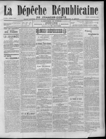 03/07/1905 - La Dépêche républicaine de Franche-Comté [Texte imprimé]