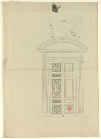 Porte : élévation [Dessin] , 1750/1799