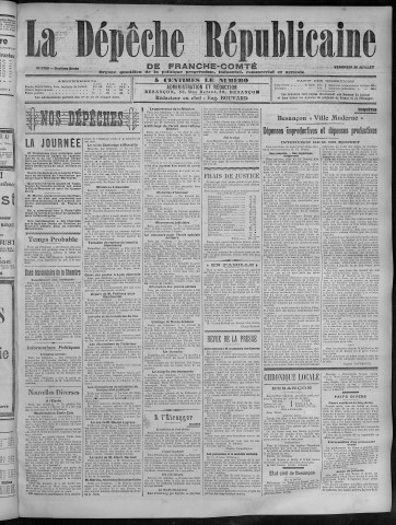 20/07/1906 - La Dépêche républicaine de Franche-Comté [Texte imprimé]