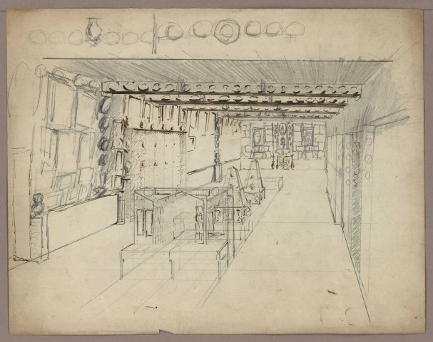 Projet de transformation d'une partie du deuxième étage en logement : plan (1785) ; achat par la Ville : affiche (1870) ; projet d'installation des collections archéologiques : rapport (1882) ; projet d'installation des musées bisontins : correspondance (1912-1915) ; projet d'agrandissement pour y installer les musées municipaux : correspondance (1926) ; travaux de restauration du haut de la façade et de la charpente : délibération du conseil municipal, devis, correspondance (1941) ; aménagement d'une salle de lecture pour la bibliothèque populaire : délibération du conseil municipal (1944) ; projets d'implantation d'un musée de l'horlogerie, d'un musée des Arts et Métiers et des Arts et Traditions Populaires : comptes rendus de réunions, avant-programme, correspondance (1945-1953) ; réfection des passages d'entrée : délibération du conseil municipal, devis, correspondance (1947) ; projet d'installation du Musée Comtois : délibérations du conseil municipal, correspondance (1951).
