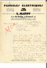 Etablissements L. Hatot (Ato) - pendules électriques : lettre datée du 3 octobre 1929 sur papier à en-tête.