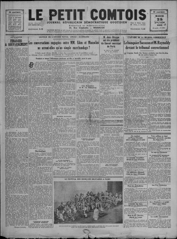 25/06/1935 - Le petit comtois [Texte imprimé] : journal républicain démocratique quotidien