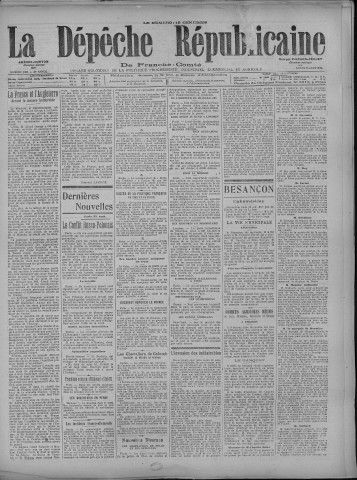 23/08/1920 - La Dépêche républicaine de Franche-Comté [Texte imprimé]