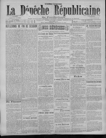 18/07/1921 - La Dépêche républicaine de Franche-Comté [Texte imprimé]