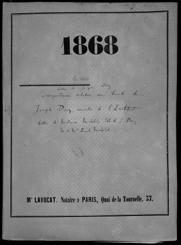 Ms 1434 - Correspondance adressée à Jean Petit, sculpteur bisontin (1819-1903)