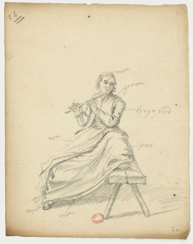 Joueur de flûte [Dessin] , 1750/1799