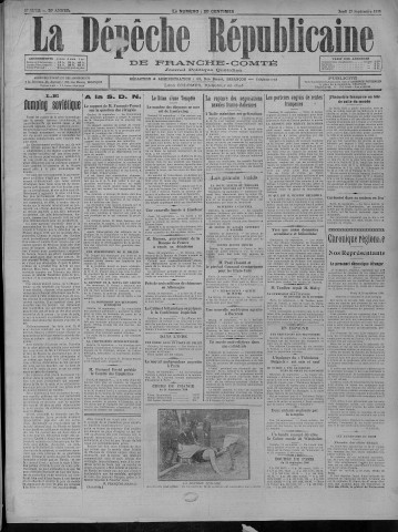 25/09/1930 - La Dépêche républicaine de Franche-Comté [Texte imprimé]
