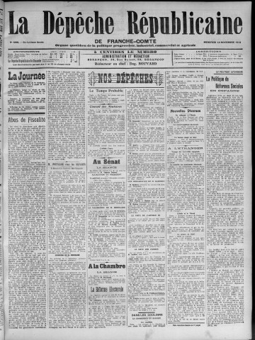 12/11/1913 - La Dépêche républicaine de Franche-Comté [Texte imprimé]