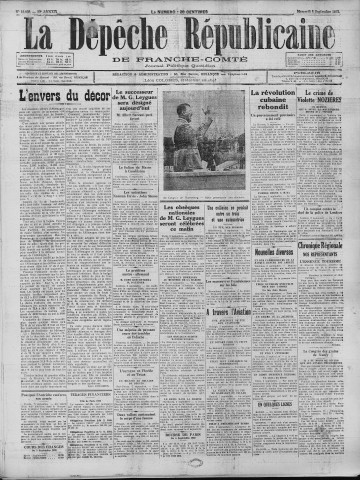 06/09/1933 - La Dépêche républicaine de Franche-Comté [Texte imprimé]