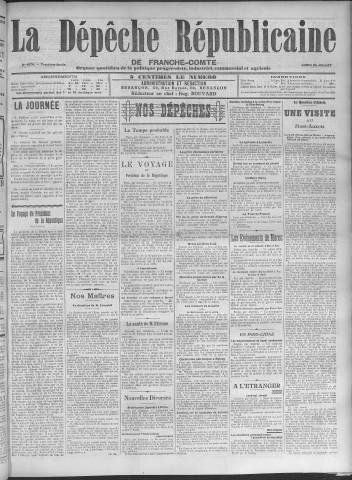 20/07/1908 - La Dépêche républicaine de Franche-Comté [Texte imprimé]