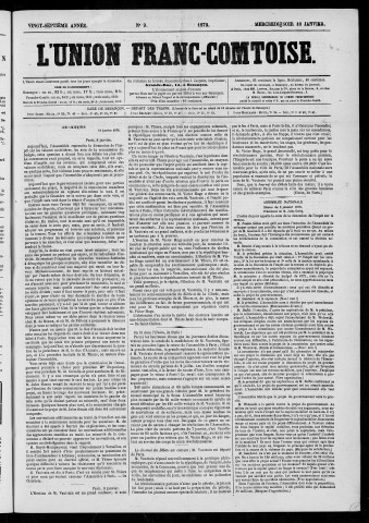 10/01/1872 - L'Union franc-comtoise [Texte imprimé]