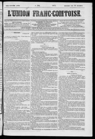 24/12/1873 - L'Union franc-comtoise [Texte imprimé]
