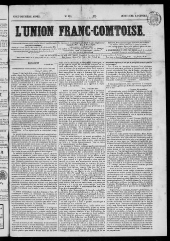 03/10/1867 - L'Union franc-comtoise [Texte imprimé]