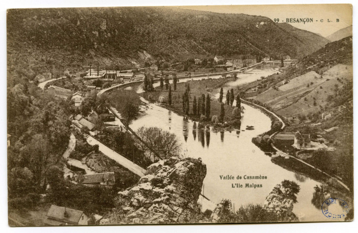 Vallée de Casamène. L'Ile Malpas [image fixe] , Besançon : C L. B, 1914/1930