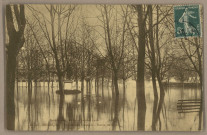 Inondations de Janvier 1910 - Besançon - Promenade Chamars - Statue Pajol. [image fixe] , 1904/1910