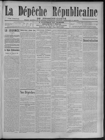 28/09/1906 - La Dépêche républicaine de Franche-Comté [Texte imprimé]