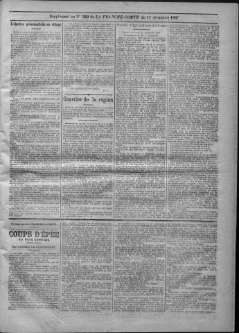 11/12/1887 - La Franche-Comté : journal politique de la région de l'Est