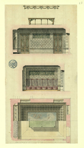 Hôtel de l'intendant des postes d'Arboulin de Richebourg. Dessins de détails / Pierre-Adrien Pâris , [S.l.] : [P.-A. Pâris], [1700-1800]