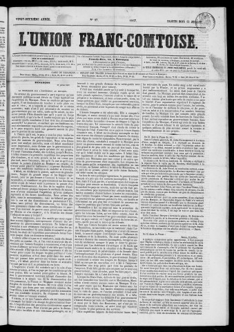 13/07/1867 - L'Union franc-comtoise [Texte imprimé]