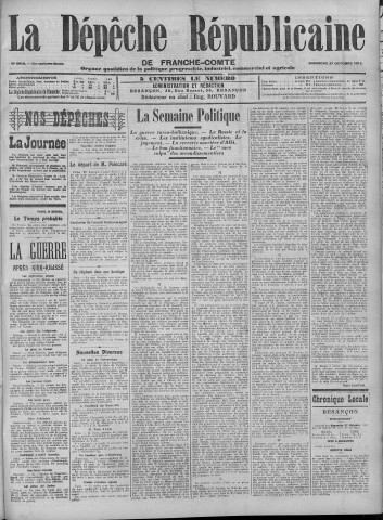 27/10/1912 - La Dépêche républicaine de Franche-Comté [Texte imprimé]