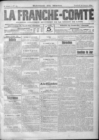 26/01/1894 - La Franche-Comté : journal politique de la région de l'Est