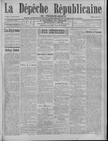 18/05/1912 - La Dépêche républicaine de Franche-Comté [Texte imprimé]
