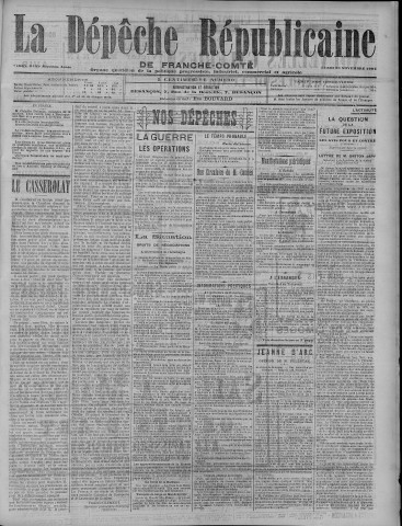 28/11/1904 - La Dépêche républicaine de Franche-Comté [Texte imprimé]