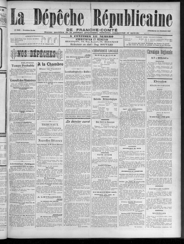24/02/1907 - La Dépêche républicaine de Franche-Comté [Texte imprimé]