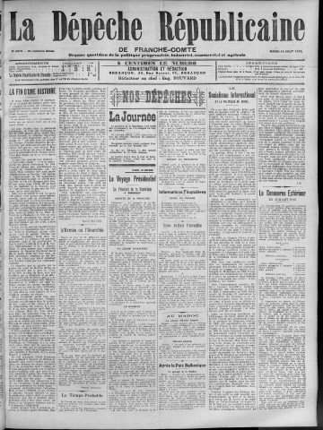 19/08/1913 - La Dépêche républicaine de Franche-Comté [Texte imprimé]