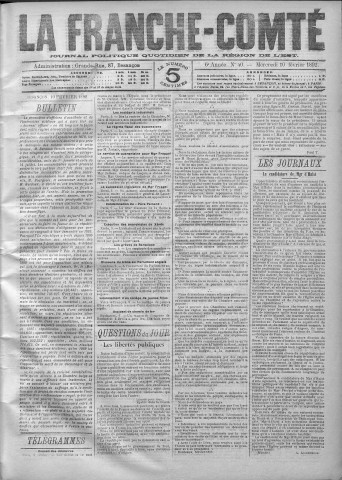 10/02/1892 - La Franche-Comté : journal politique de la région de l'Est