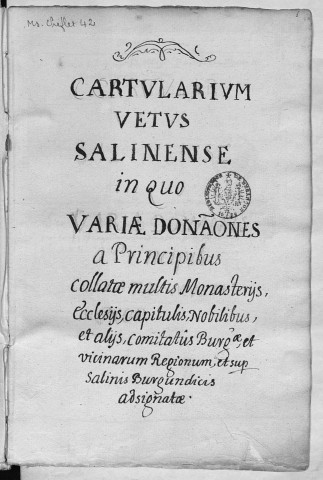 Ms Chiflet 42 - Cartularium Salinense