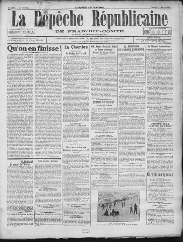 15/02/1931 - La Dépêche républicaine de Franche-Comté [Texte imprimé]