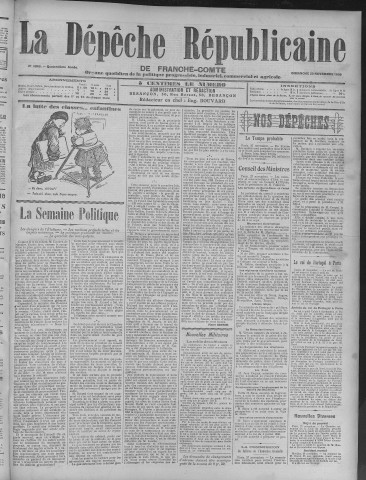 28/11/1909 - La Dépêche républicaine de Franche-Comté [Texte imprimé]