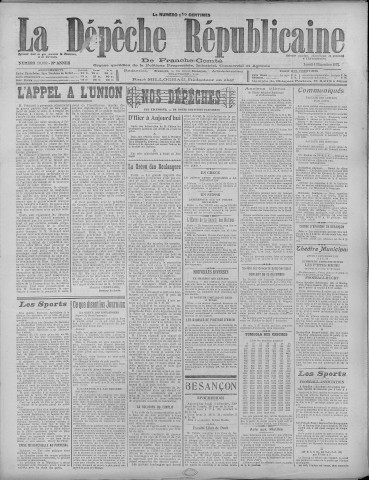 04/12/1922 - La Dépêche républicaine de Franche-Comté [Texte imprimé]
