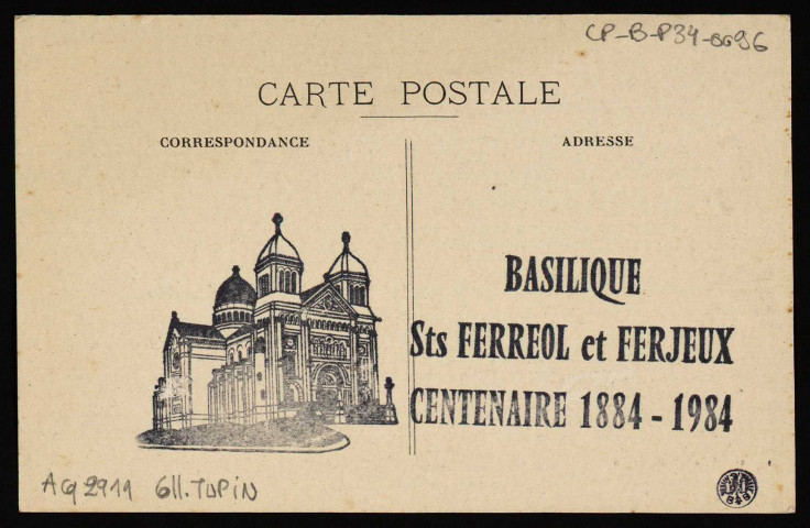 Besançon. - Basilique des Saints Férréol et Ferjeux - Sculptures du portail [image fixe] , Besançon : Escaigh, édit., Besançon, 1930/1984