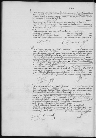 Registre des décès, 1909