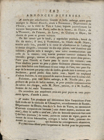 14/08/1808 - Feuille d'avis autorisée par arrêté de M. le Préfet du département du Doubs