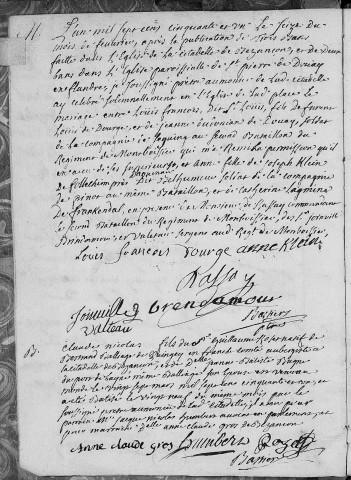 Registre d'établissements militaires : La Citadelle
baptêmes (naissances), mariages sépultures (décès) (16 février 1751 - 25 mars 1758)