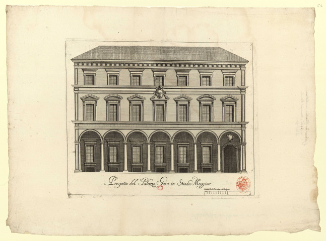 Prospetto del Palazzo Gessi in Strada Maggiore [Image fixe] , 1700/1799