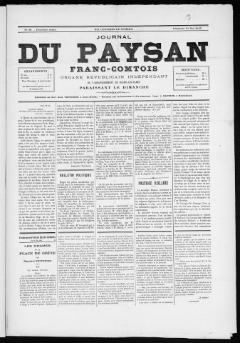 24/05/1885 - Le Paysan franc-comtois : 1884-1887