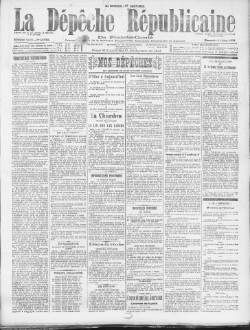 06/07/1924 - La Dépêche républicaine de Franche-Comté [Texte imprimé]