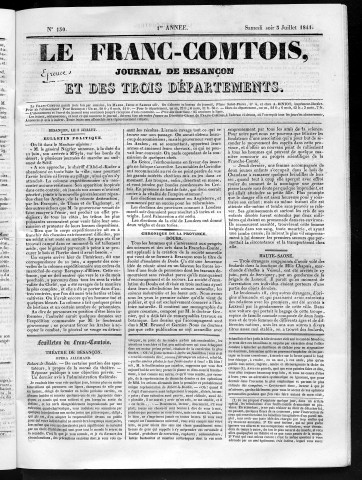 05/07/1841 - Le Franc-comtois - Journal de Besançon et des trois départements