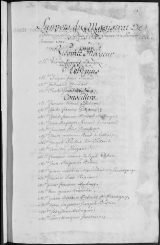 Registre des délibérations municipales 1er janvier - 31 décembre 1732