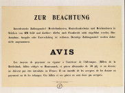 Zur Beachtung - Avis : les moyens de paiement, affiche