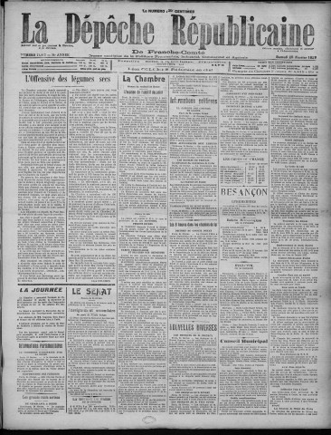 25/02/1928 - La Dépêche républicaine de Franche-Comté [Texte imprimé]