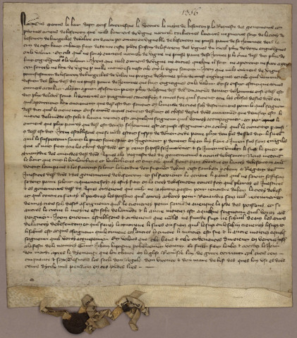 Vignoble de la cité de Besançon - Convention de la cité avec les Seigneurs de Montfaucon pour la garde des vignes possédées par des citoyens sur le territoire de cette seigneurie (1329) - Ordonnance de police fixant le prix des journées des vignerons (1356) - Affaires des clos ; statut municipal prescrivant l'arrachement des vignes cultivées en terrains plans et enclos dans l'intérieur de la cité - Procès soutenu par la ville en cour d'Empire contre les communautés religieuses refusant de se conformer à ce statut - Reserit et lettres de l'Empereur Charles Quint suspendant l'exécution de cette mesure (1533-1534) - Etat des vignes possédées par les habitants de Besançon en dehors de l'ancien territoire de la cité (1678) - Edit municipal règlementant la police des vendanges dans la cité (1682) - Indemnités pour les vignes gelées (1758) - Edit interdisant le pâturage de nuit au moment des vendanges (1783)